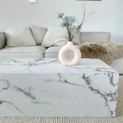 Nimara Maxine sofabord hvid marmor look 90x50 cm* Sofaborde