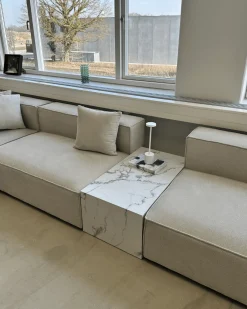 Nimara Maxine sofabord hvid marmor look 90x50 cm* Sofaborde