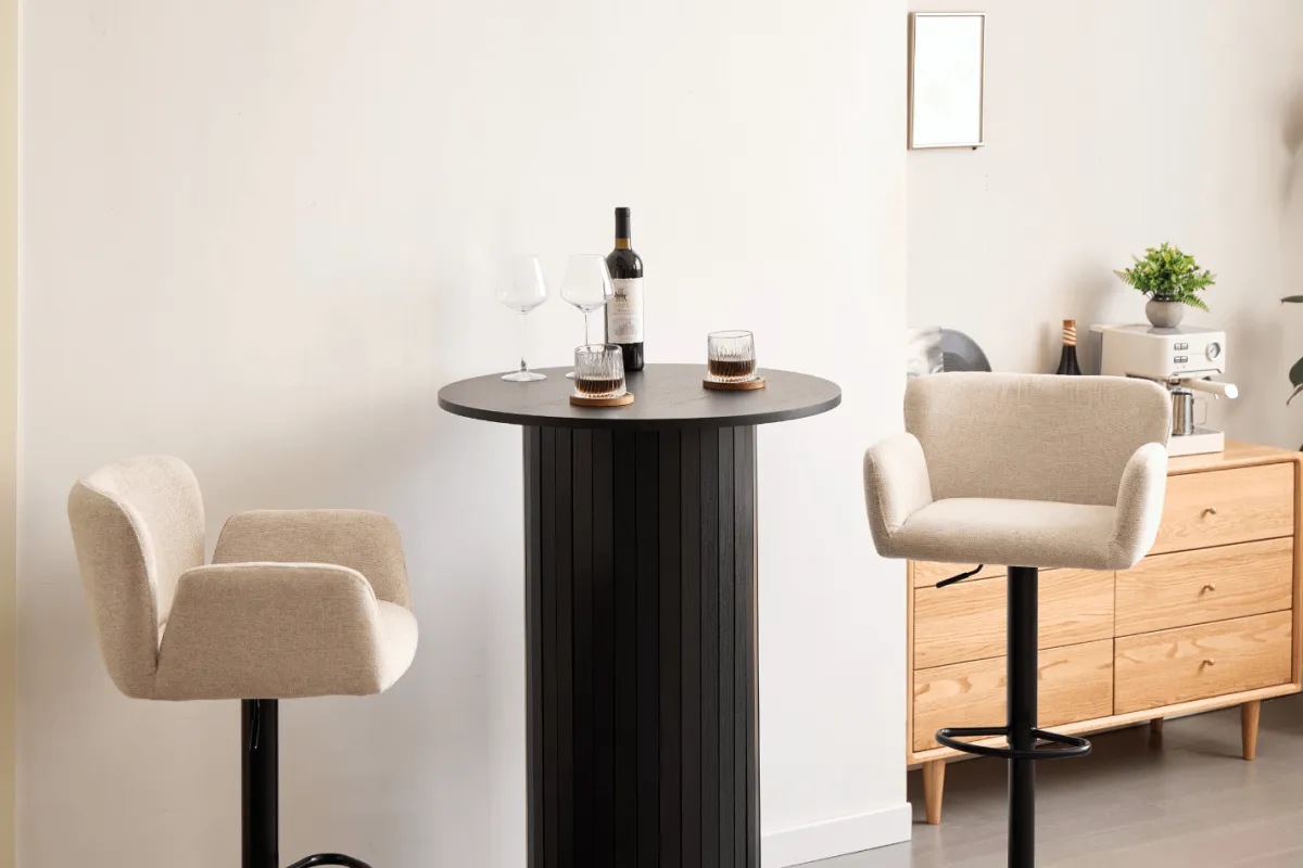 Nimara Melody Barstol - beige tekstil med justerbar højde og drejefunktion* Barstole