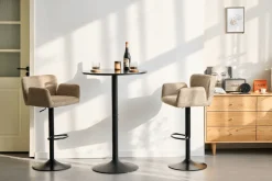 Nimara Melody Barstol - sand tekstil med justerbar højde og drejefunktion* Barstole