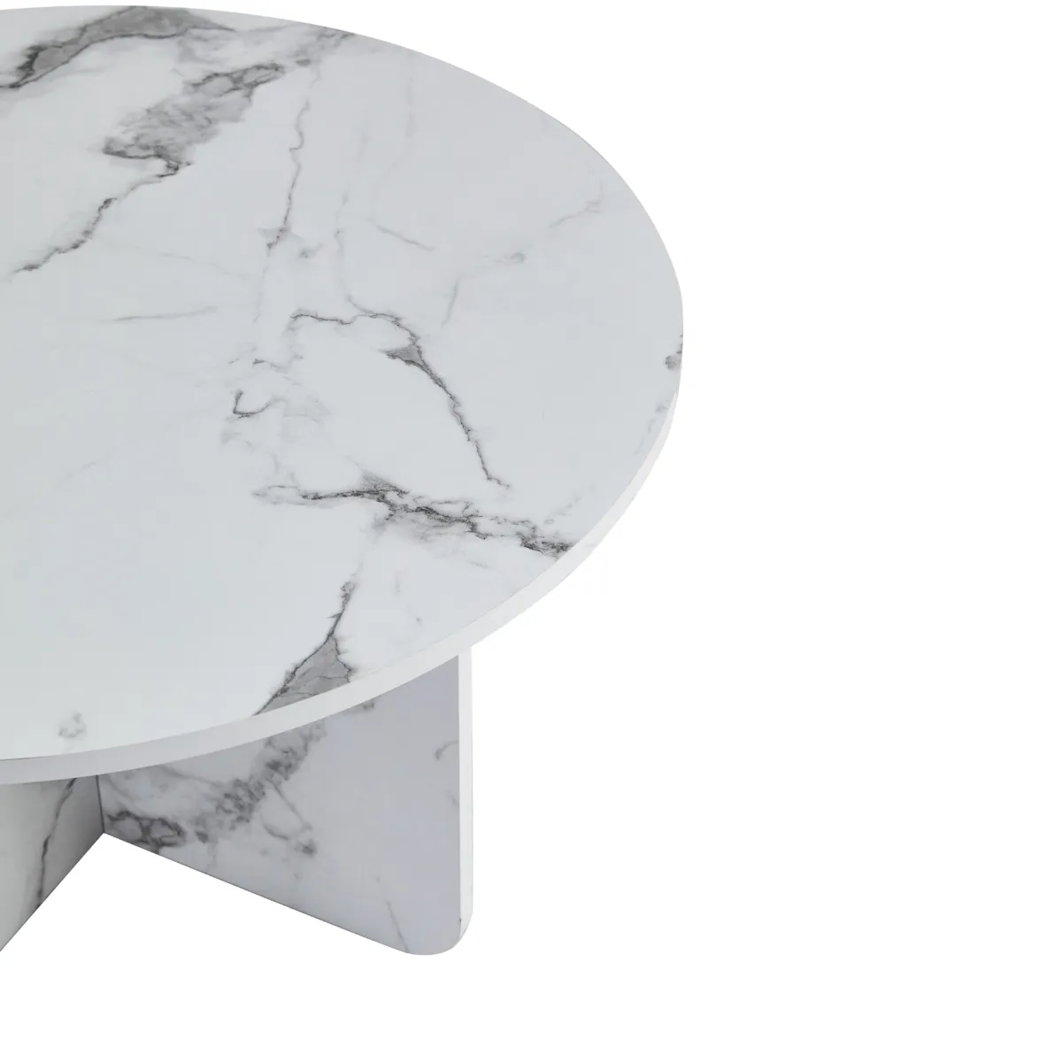 Nimara Mercy sofabord hvid marmor look Ø80 cm* Sofaborde