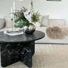 Nimara Mercy sofabord sort marmor look Ø80 cm* Sofaborde