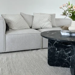 Nimara Mercy sofabord sort marmor look Ø80 cm* Sofaborde