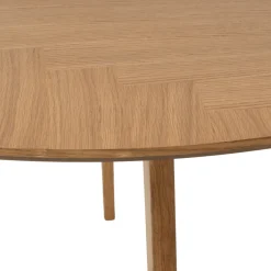 Nimara Miles - Rundt spisebord Ø120 cm i olieret egefiner med sildebensmønster* Spiseborde
