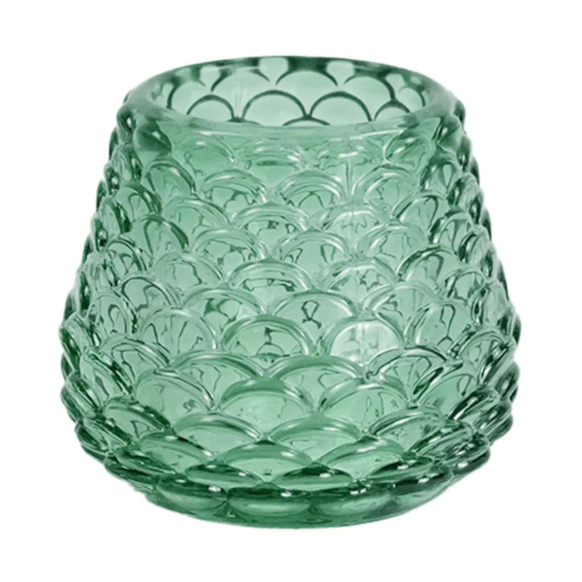 Nimara Naja glas fyrfadsstage grøn 7 cm* Lysestager
