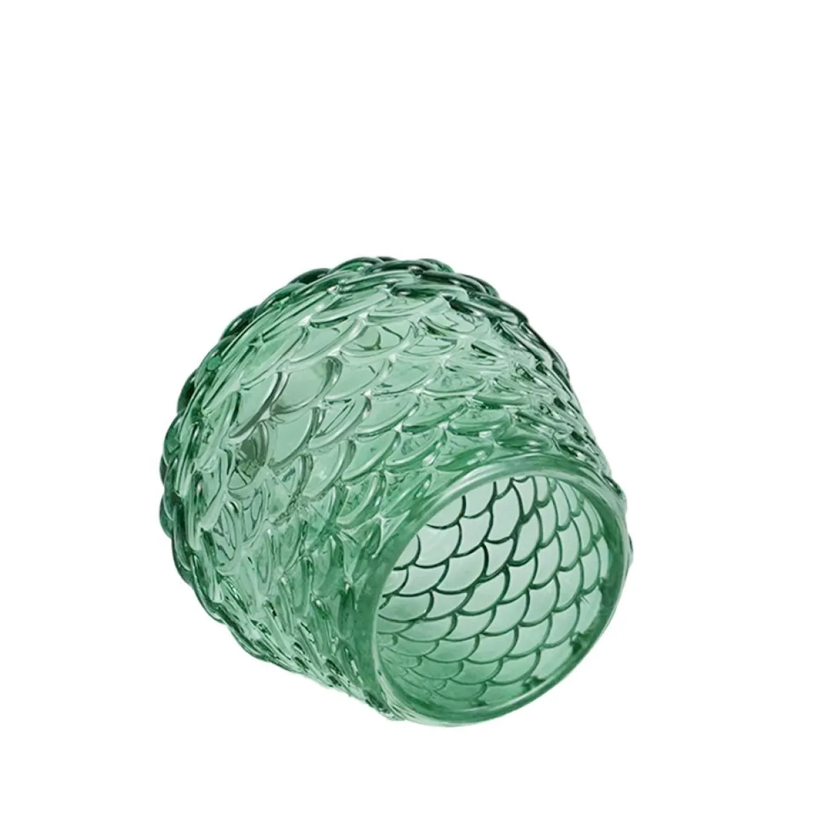 Nimara Naja glas fyrfadsstage grøn 7 cm* Lysestager