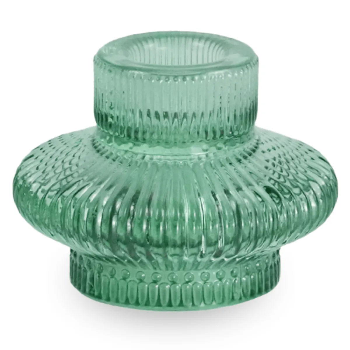 Nimara Nala glas lysestage grøn 6 cm* Lysestager