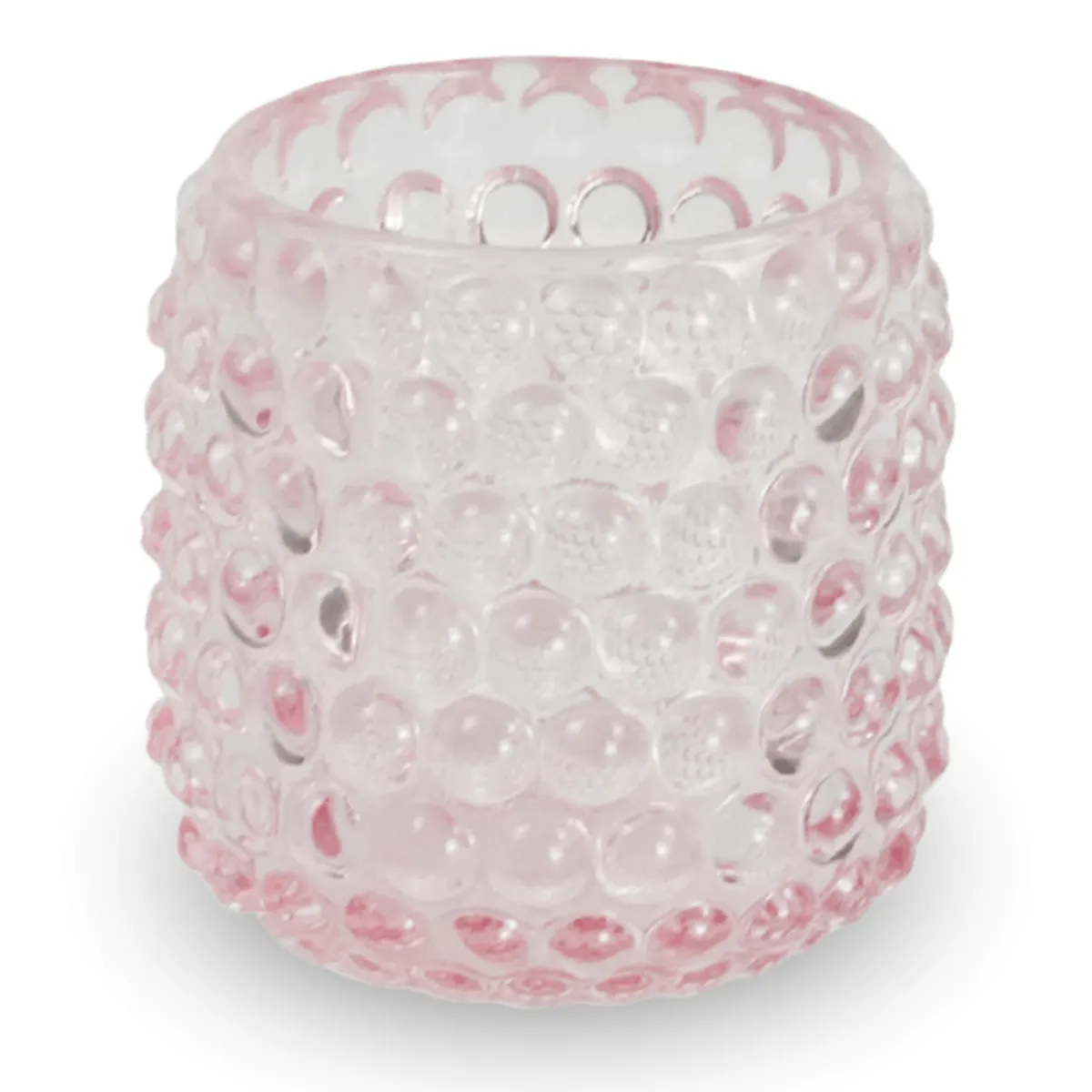 Nimara Nelly glas fyrfadsstage lyserød 8,5 cm* Lysestager
