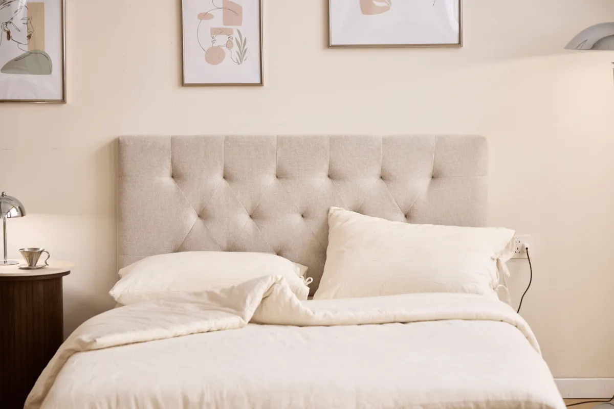 Nimara Nia sengegavl 140x63 cm i beige tekstil* Sengegavle|Alle Senge