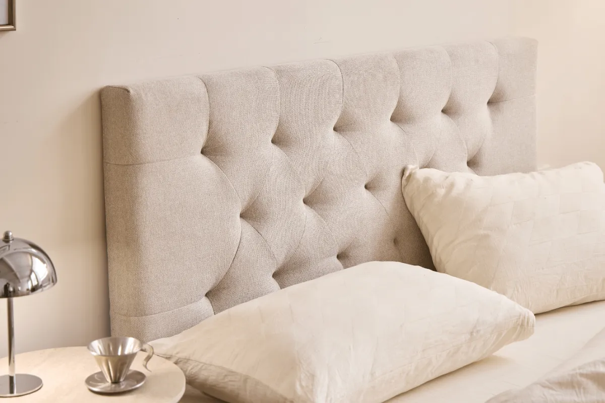 Nimara Nia sengegavl 140x63 cm i beige tekstil* Sengegavle|Alle Senge