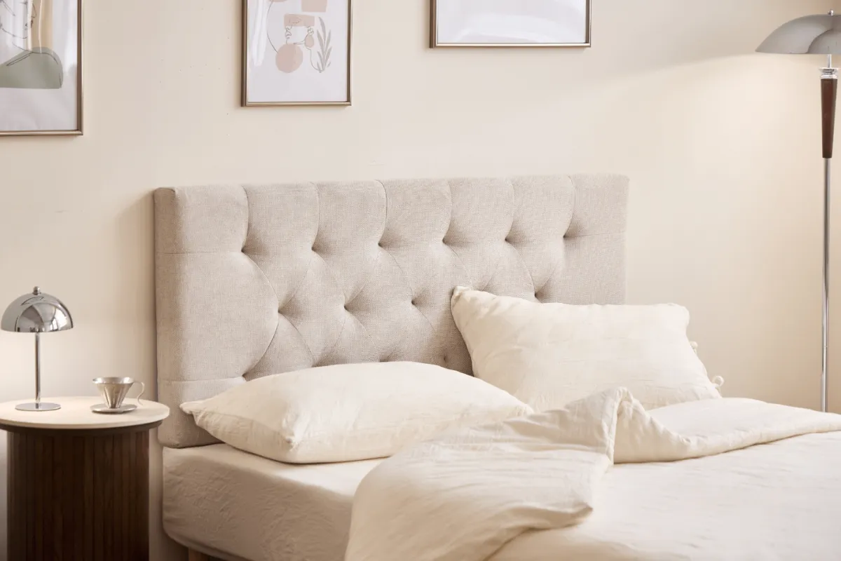 Nimara Nia sengegavl 140x63 cm i beige tekstil* Sengegavle|Alle Senge