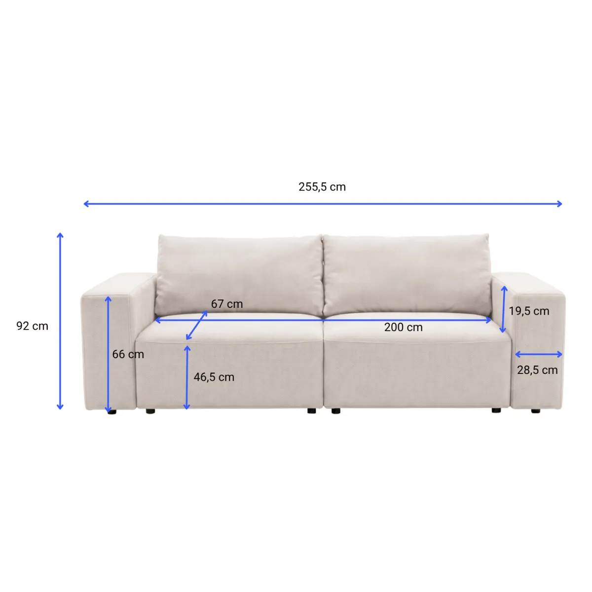 Nimara Noelle sovesofa i sand tekstil* Sofaer|Alle Senge