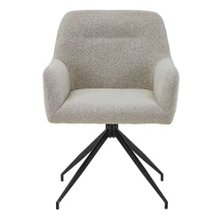 Nimara Ofelia Spisebordsstol - Beige Boucle Med Drejefunktion 360 Grader* Spisebordsstole