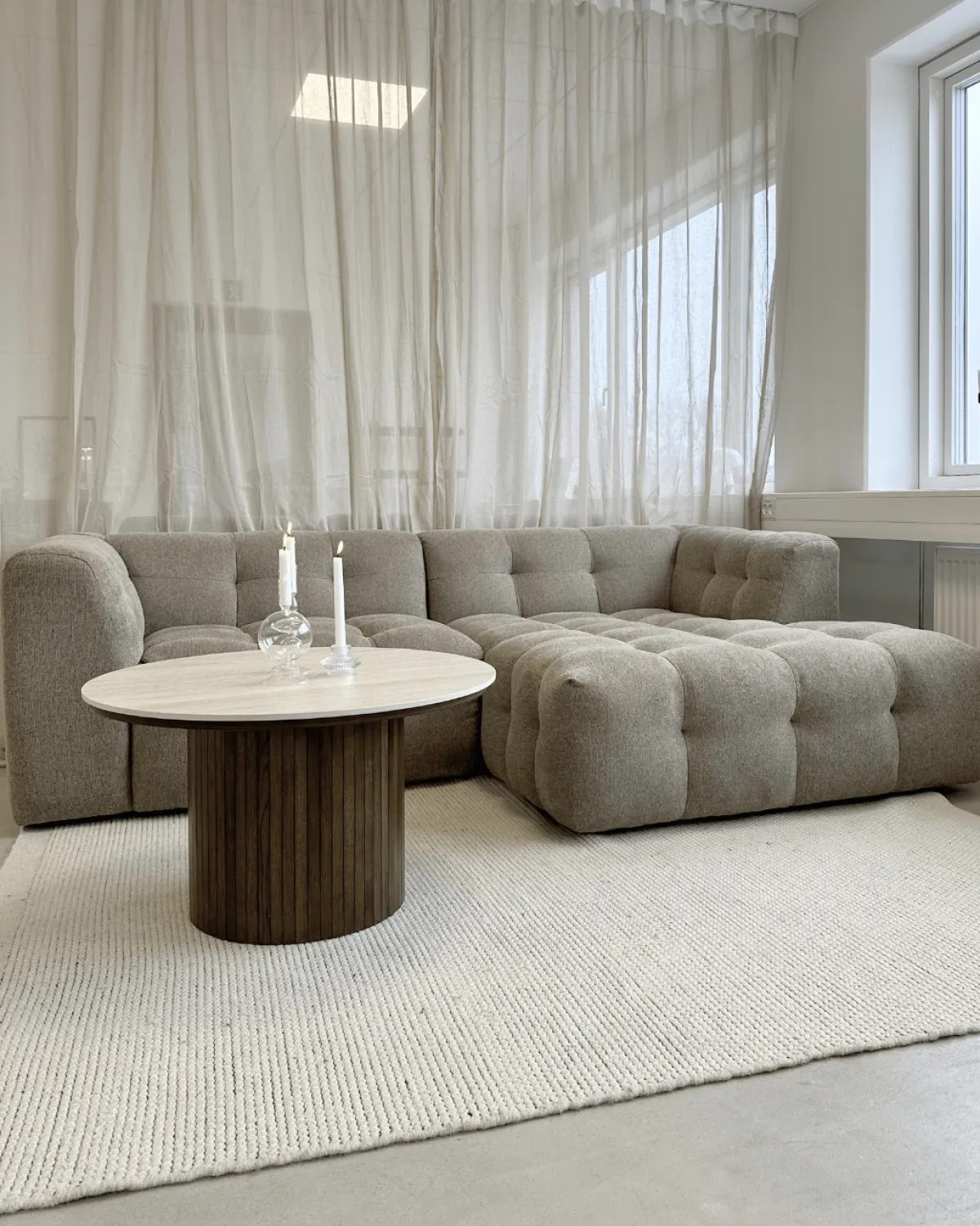 Nimara Poppy chaiselong bubble sofa sand - højrevendt* Sofaer