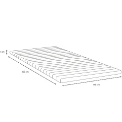 Nimara Premium boxmadras seng i beige 140x200 cm med 7 cm topmadras i memoryskum ekskl. ben* Boxmadrasser|Alle Senge