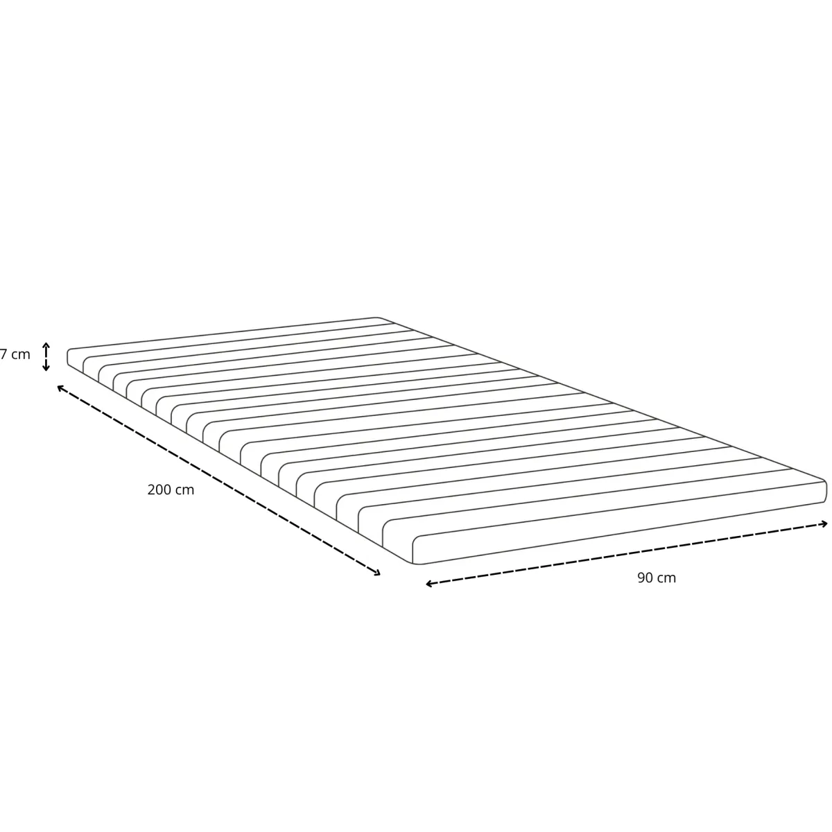 Nimara Premium boxmadras seng i beige med 90x200 cm med 7 cm topmadras i memoryskum ekskl. ben* Boxmadrasser|Alle Senge