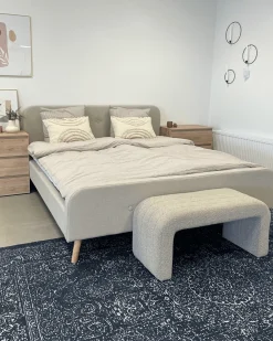 Nimara Premium Christian seng i beige 140x200 cm inkl. sengelameller og madrasser* Sengerammer|Alle Senge