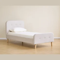 Nimara Premium Christian seng i beige 90x200 cm inkl. sengelameller og madrasser* Sengerammer|Alle Senge