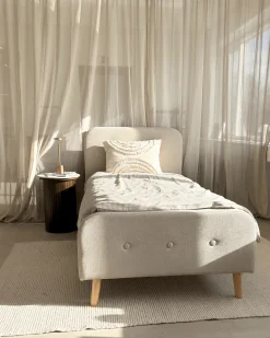 Nimara Premium Christian seng i beige 90x200 cm inkl. sengelameller og madrasser* Sengerammer|Alle Senge