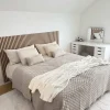 Nimara Premium Kontinentalseng i beige 180x200 cm med 7 cm topmadras i memoryskum inkl. chrome ben* Alle Senge|Kontinentalsenge