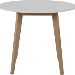 Nimara Raven hvidt rundt spisebord i birk Ø90 cm* Spiseborde