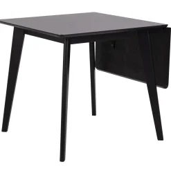 Nimara Rickie - Sort klap ud spisebord med tillægsplade i sortlakeret egefiner - 80/120 x 80 cm* Spiseborde