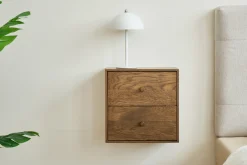 Nimara Rumi Vægreol med skuffer 33x20x33 cm røget eg inkl. vægophæng* Reoler|Opbevaring Til Spisestuen