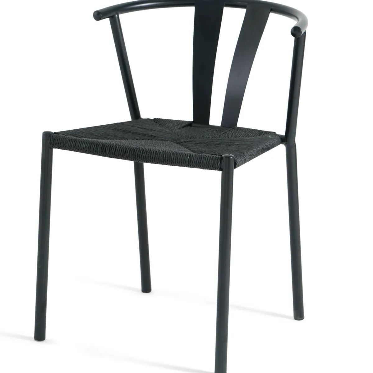 Nimara Shila spisebordsstol sort med flet i sort* Spisebordsstole