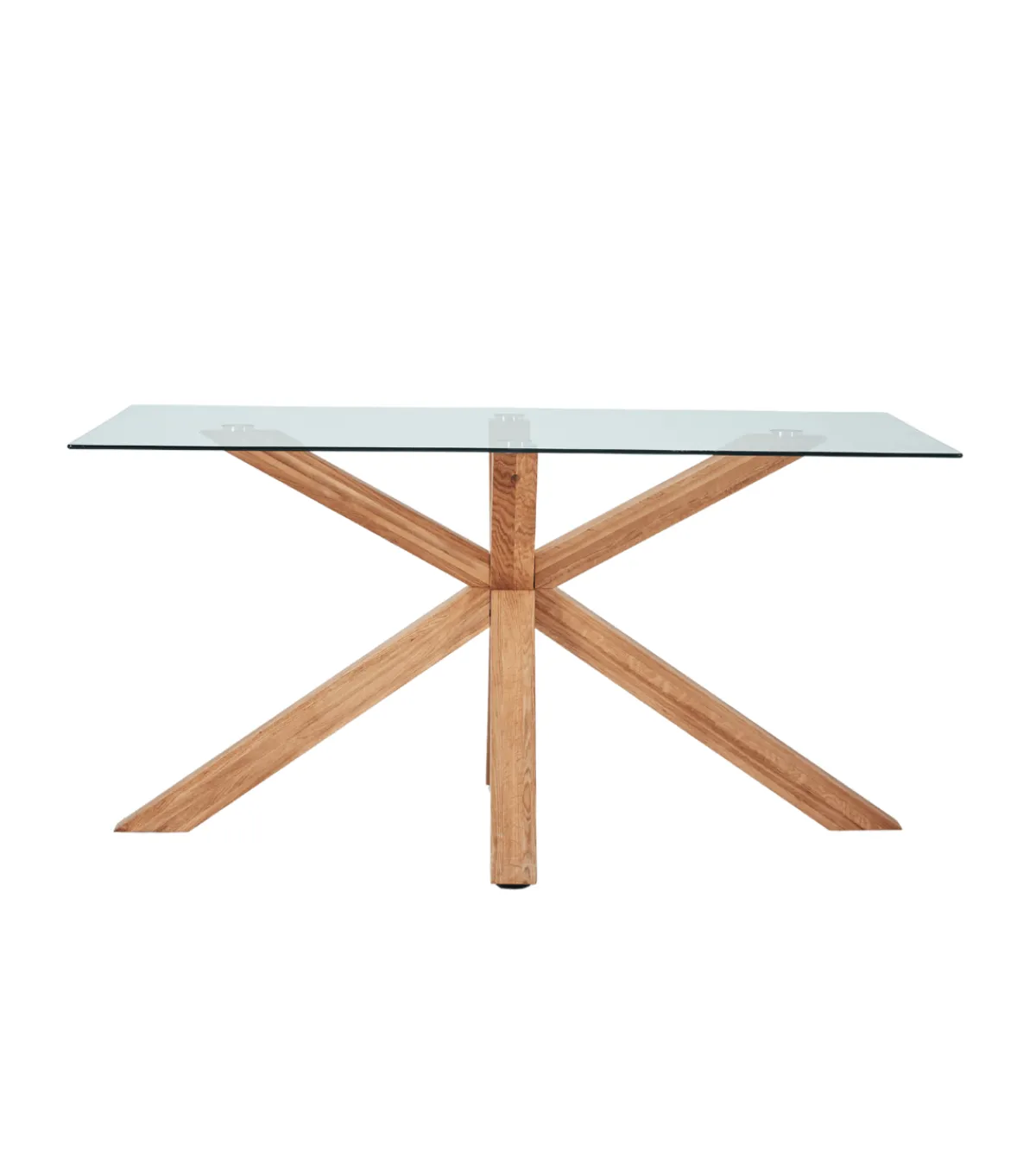 Nimara Sidney - Glas spisebord med ben i massiv egetræ 150x90 cm* Spiseborde