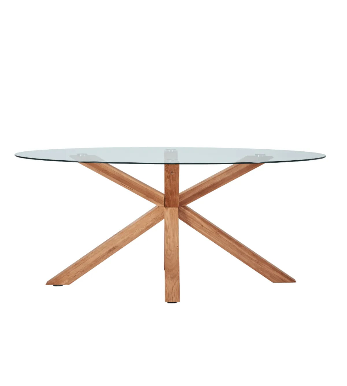Nimara Sidney - Glas spisebord med ben i massiv egetræ 175x90 cm* Spiseborde