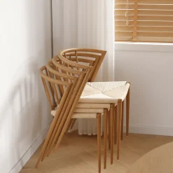 Nimara Spisebordssæt - Lewis lamel spisebord Ø120 cm med udtræk i egefiner + 6 x Bella spisebordsstole i egelook* Spisebordssæt