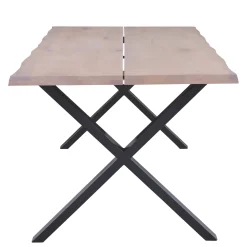 Nimara Susan plankebord - 200x95 cm - i hvidolieret eg med krydsben - (Forberedt til tillægsplader)* Spiseborde