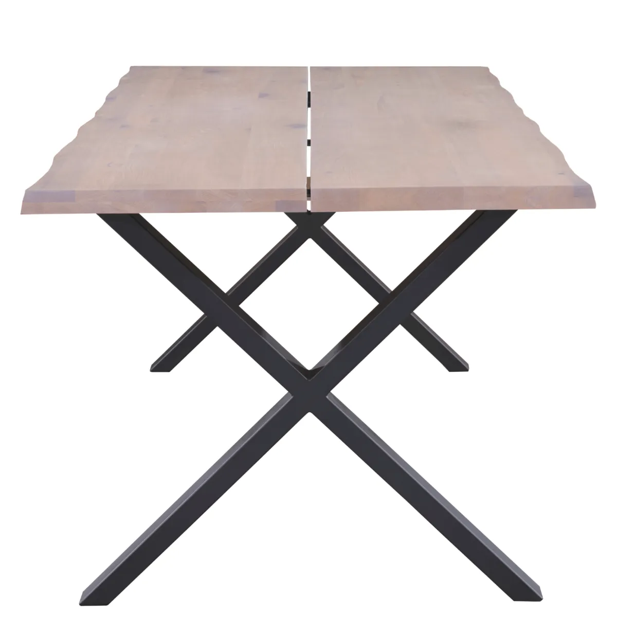 Nimara Susan plankebord - 200x95 cm - i hvidolieret eg med krydsben - (Forberedt til tillægsplader)* Spiseborde