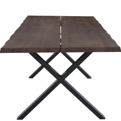 Nimara Susan plankebord - 300x95 cm - i smoked eg med krydsben - (Forberedt til tillægsplader)* Spiseborde