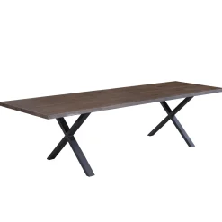 Nimara Susan plankebord - 300x95 cm - i smoked eg med krydsben - (Forberedt til tillægsplader)* Spiseborde