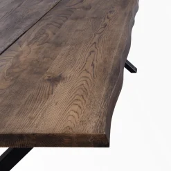 Nimara Susan plankebord - 240x95 cm - i smoked eg med krydsben - (Forberedt til tillægsplader)* Spiseborde