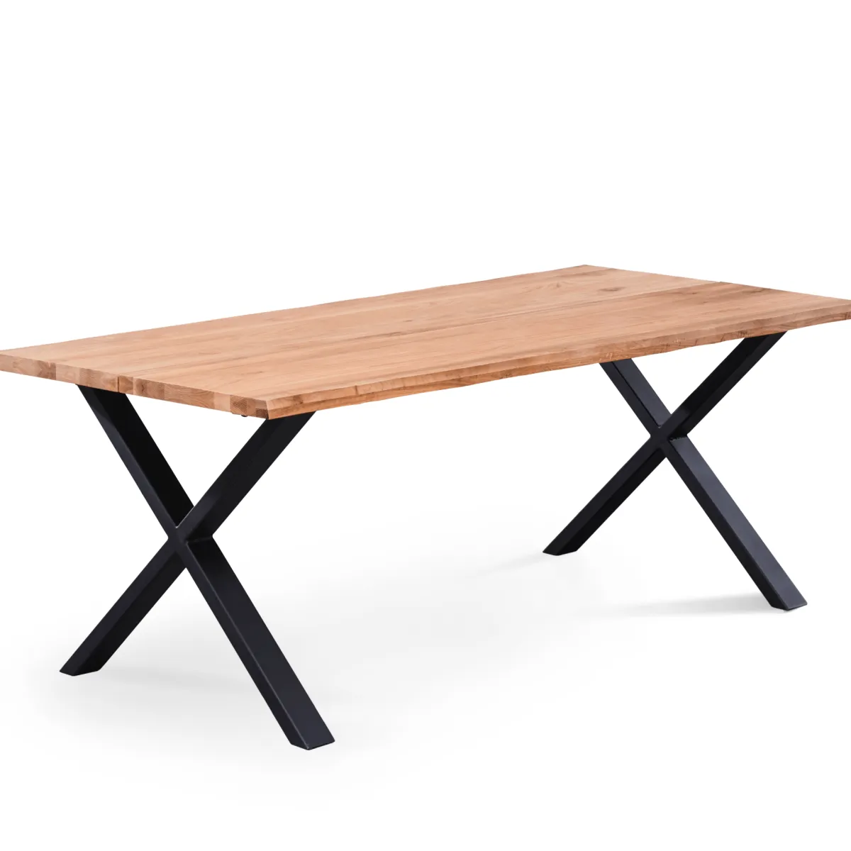 Nimara Susan plankebord - 200x95 cm - naturligt olieret eg med krydsben (Forberedt til tillægsplader)* Spiseborde
