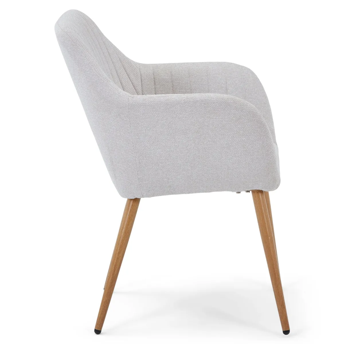 Nimara Vanessa spisebordsstol med armlæn - beige tekstil og egelook* Spisebordsstole