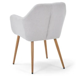 Nimara Vanessa spisebordsstol med armlæn - beige tekstil og egelook* Spisebordsstole