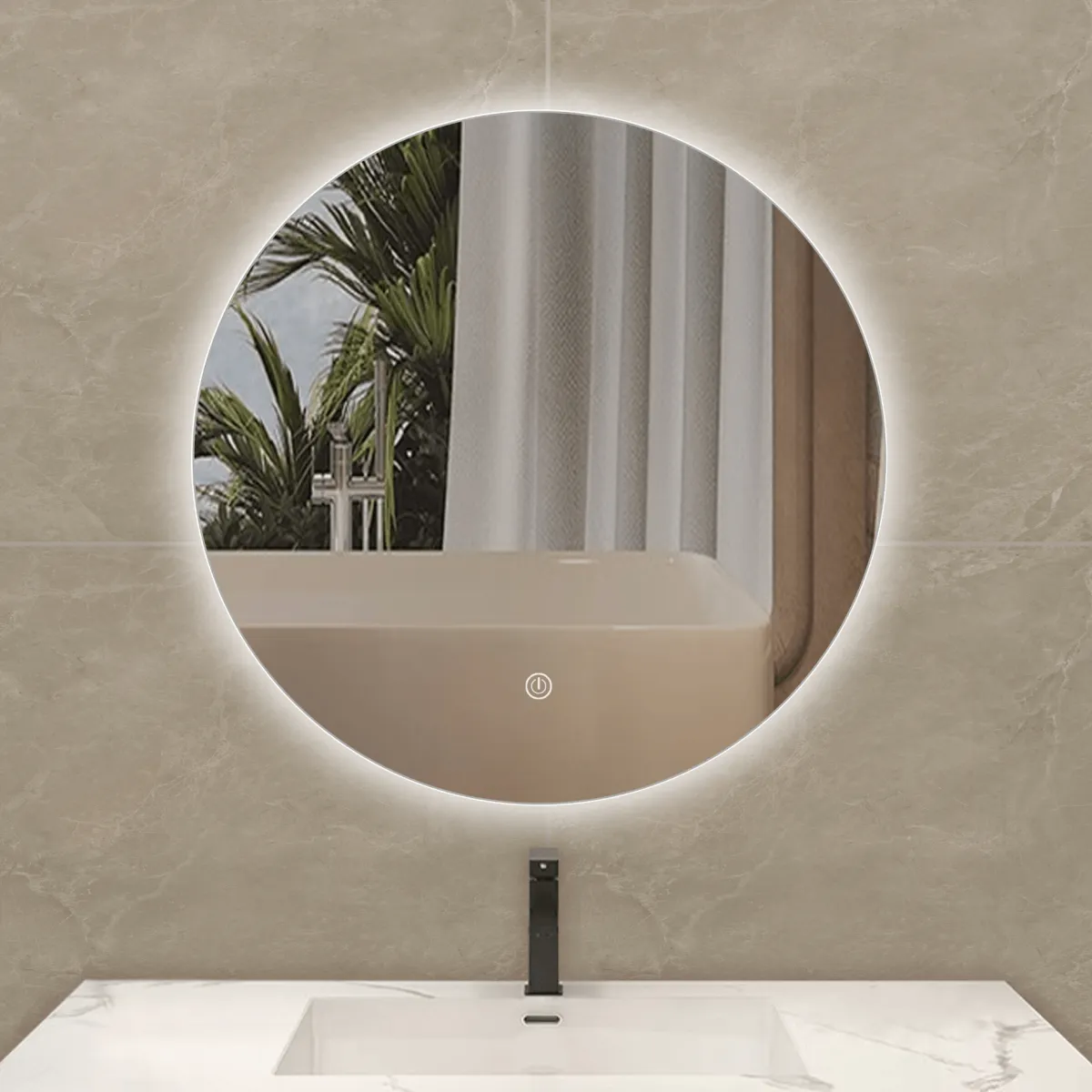 Nimara Zarah rundt spejl med LED lys 60 cm* Spejle